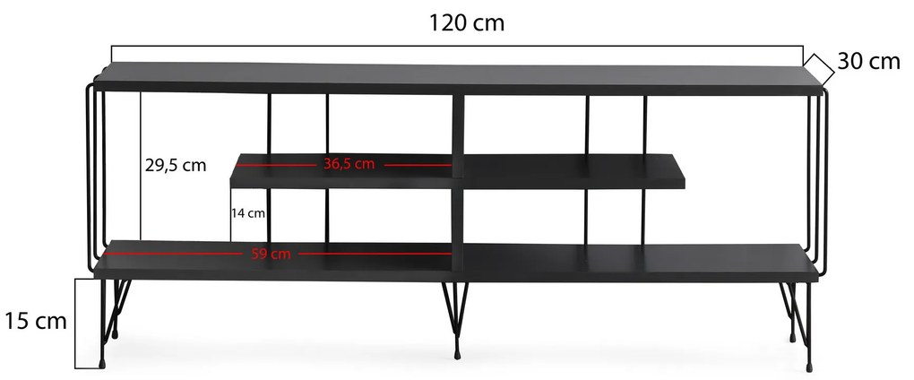 TV stolík/skrinka Elza (Antracit). Vlastná spoľahlivá doprava až k Vám domov. 1072656