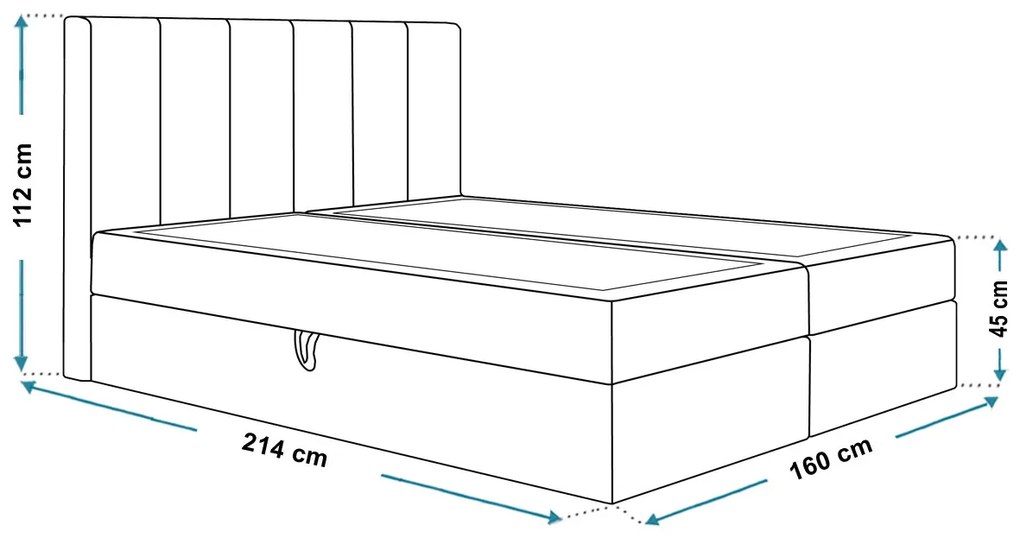 Manželská postel Borel 1 160 cm (svetlosivá) (s bonell pružinami a úl. priestorom). Vlastná spoľahlivá doprava až k Vám domov. 1055041
