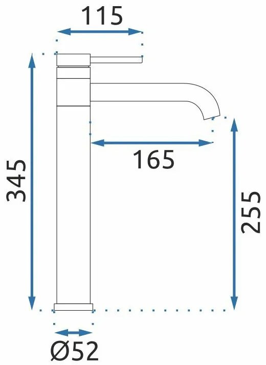 Rea Lungis, vysoká umývadlová batéria h-345, chrómová, REA-B6100