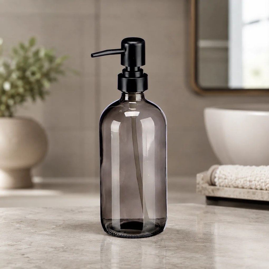 Arte Regal Dávkovač na jar/mýdlo/šampón/kondicionér - 0,5l, černé sklo