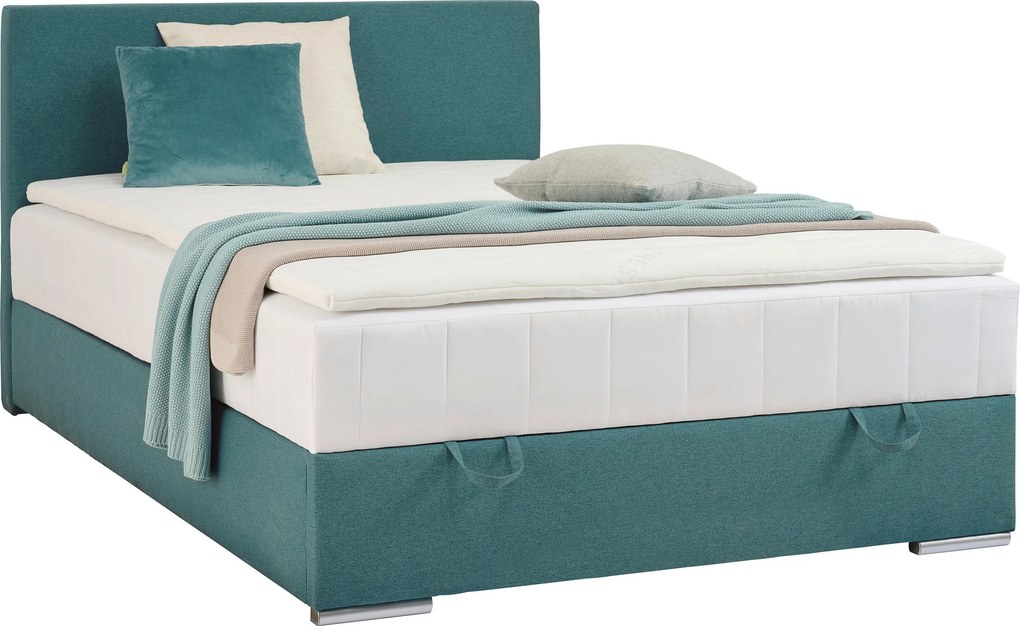 XXXLutz AMERICKÁ POSTEĽ, 120/200 cm, petrolejová Carryhome - Postele - 002427001425