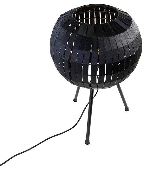 Moderná trojnohá stolná lampa čierna - Zoë