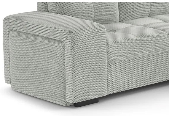 Rozkladacia sedačka s úložným priestorom a taburetom PALERMO svetlosivá pravá