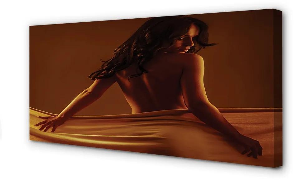 Obraz canvas Žena s materiálom 125x50 cm