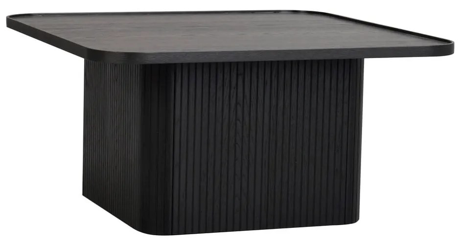 Čierny konferenčný stolík z dubového dreva Rowico Sullivan, 80 x 80 cm