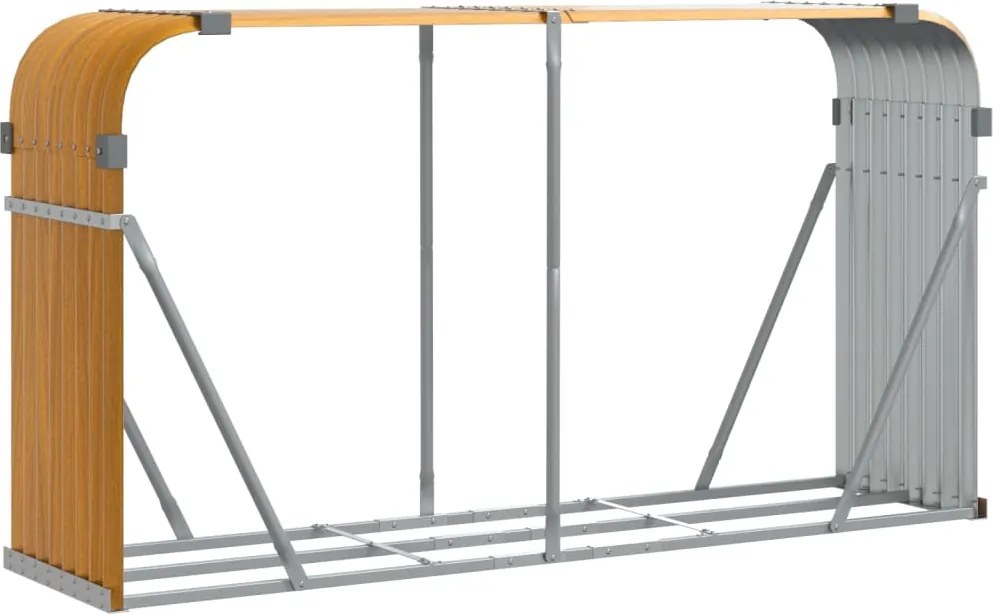 vidaXL Držiak na polená drevený vzhľad 180x45x100 cm pozinkovaná oceľ