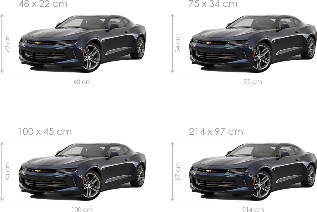 Chevrolet Camaro textilní prelepiteľná nálepka na stenu 48 × 22 cm
