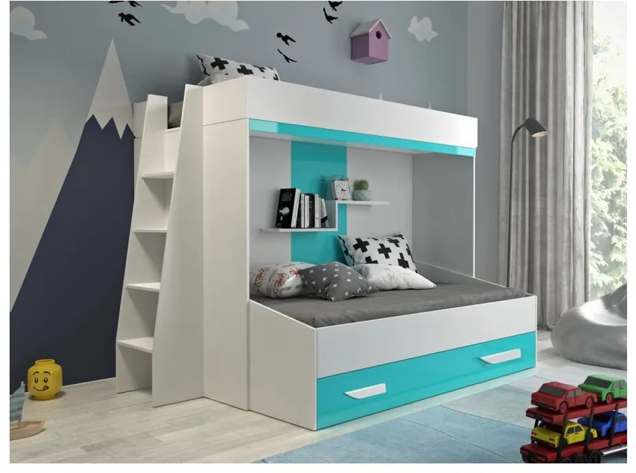 SB Multifunkčná poschodová posteľ Party 17 - viac farieb Farba: Biela