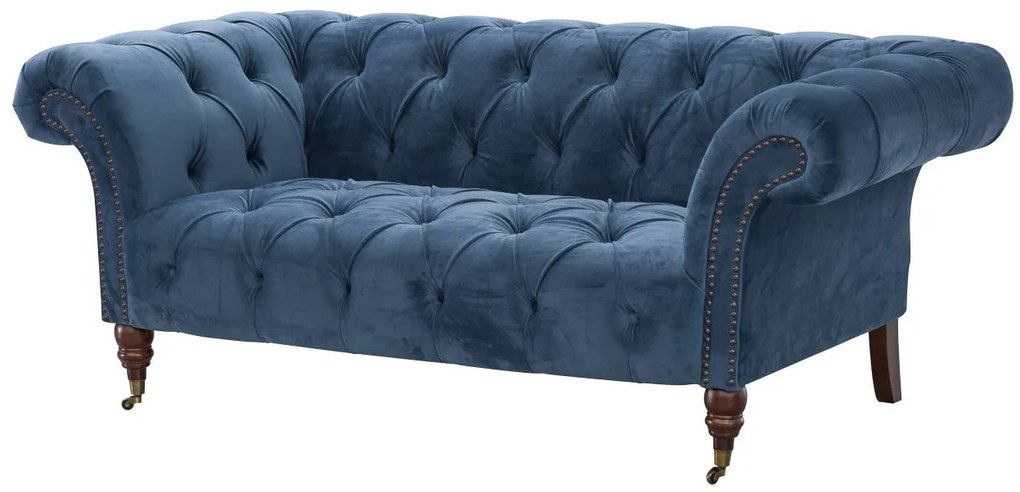 Pohovka Chesterfield Glamour Velvet Midnight pre 2 osoby