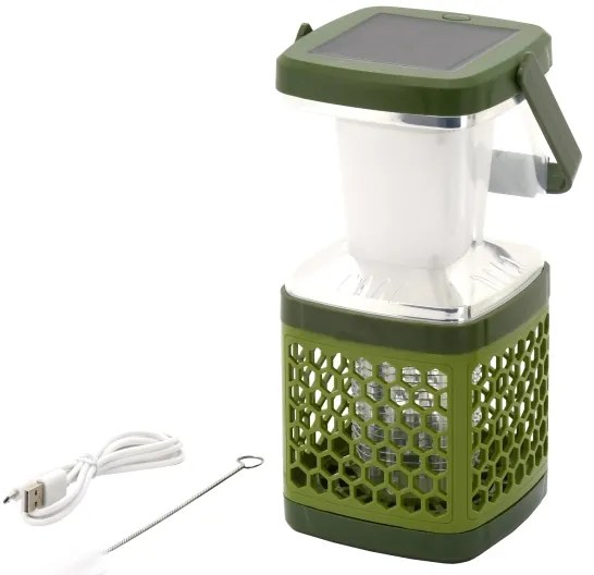LED Prenosná nabíjacia lampa s lapačom hmyzu LED/3W/1800 mAh zelená