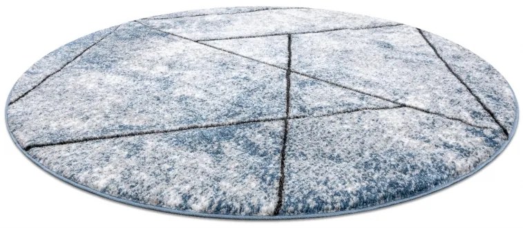 Moderný okrúhly koberec COZY 8872 Wall, geometrický, modrý