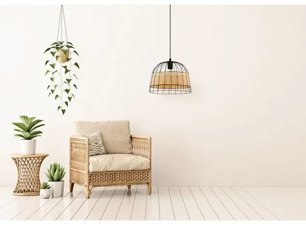 Eglo 55709 - Luster na lanku ANWICK 1xE27/40W/230V ratan