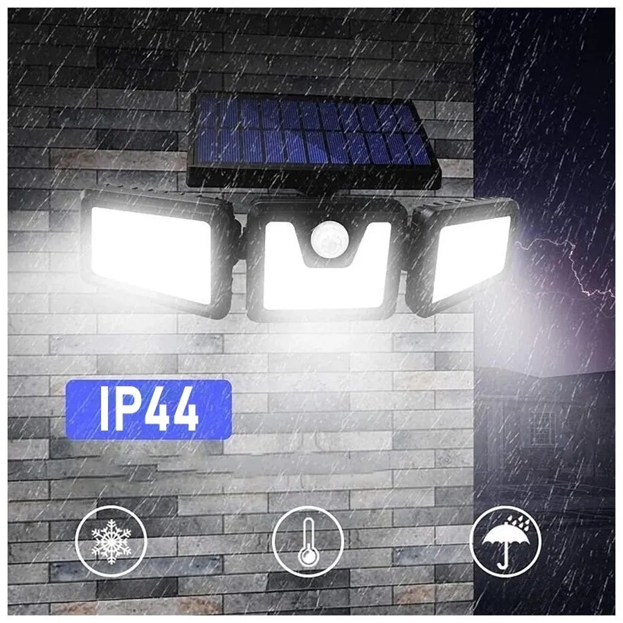 Nástěnná solární LED lampa Vrena černá