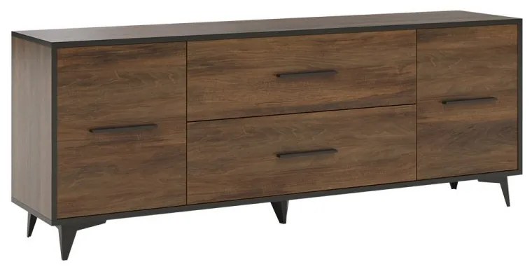 TV stolík RTV2D2S Lilly LY05, Farba:: shirin walnut / shirin walnut + čierna