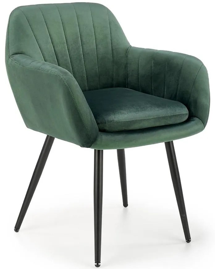 Stolička K429 Velvet/Kov Tmavozelený
