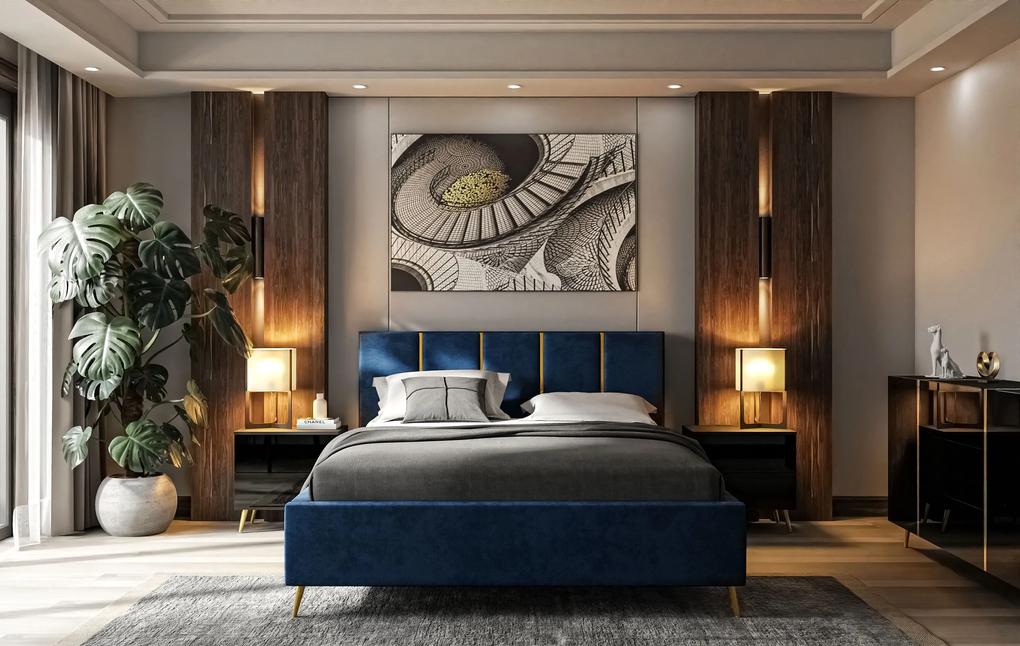 Dizajnová manželská posteľ TIFF 160x200 Farba: Modrá, Veľkosť: 180 x 200 cm