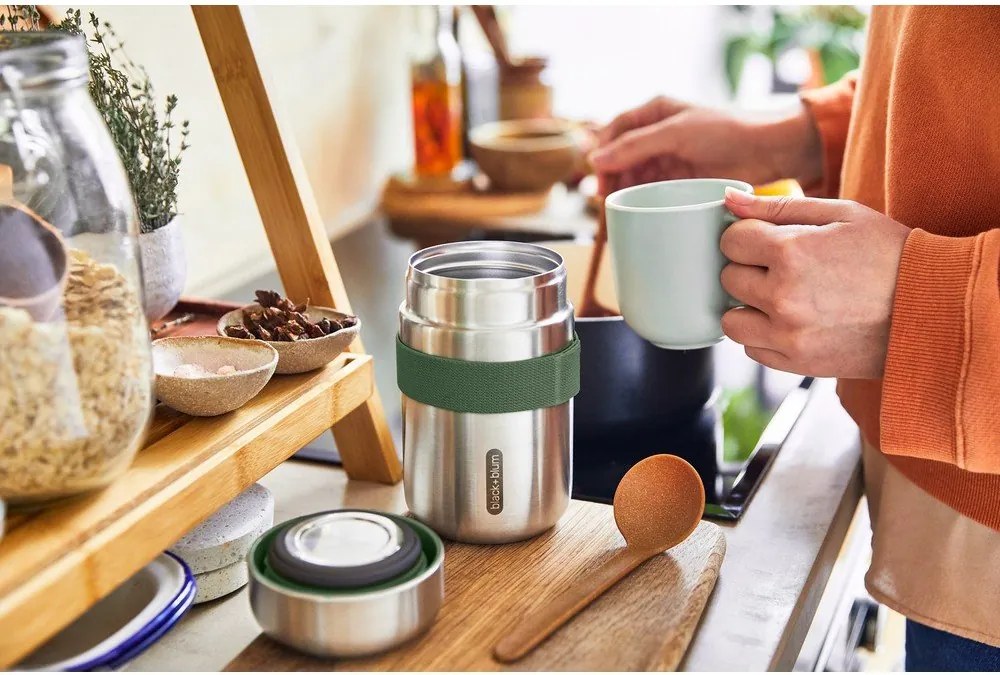 Termoska na jedlo z nehrdzavejúcej ocele v striebornej farbe 400 ml – Black + Blum