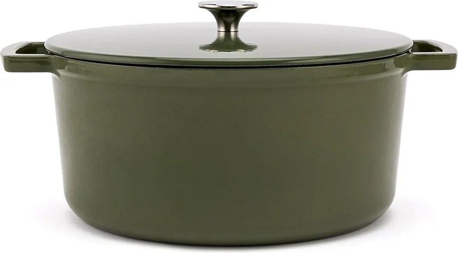 Elmich Smaltovaný liatinový hrniec Ember 24 cm olivovozelený