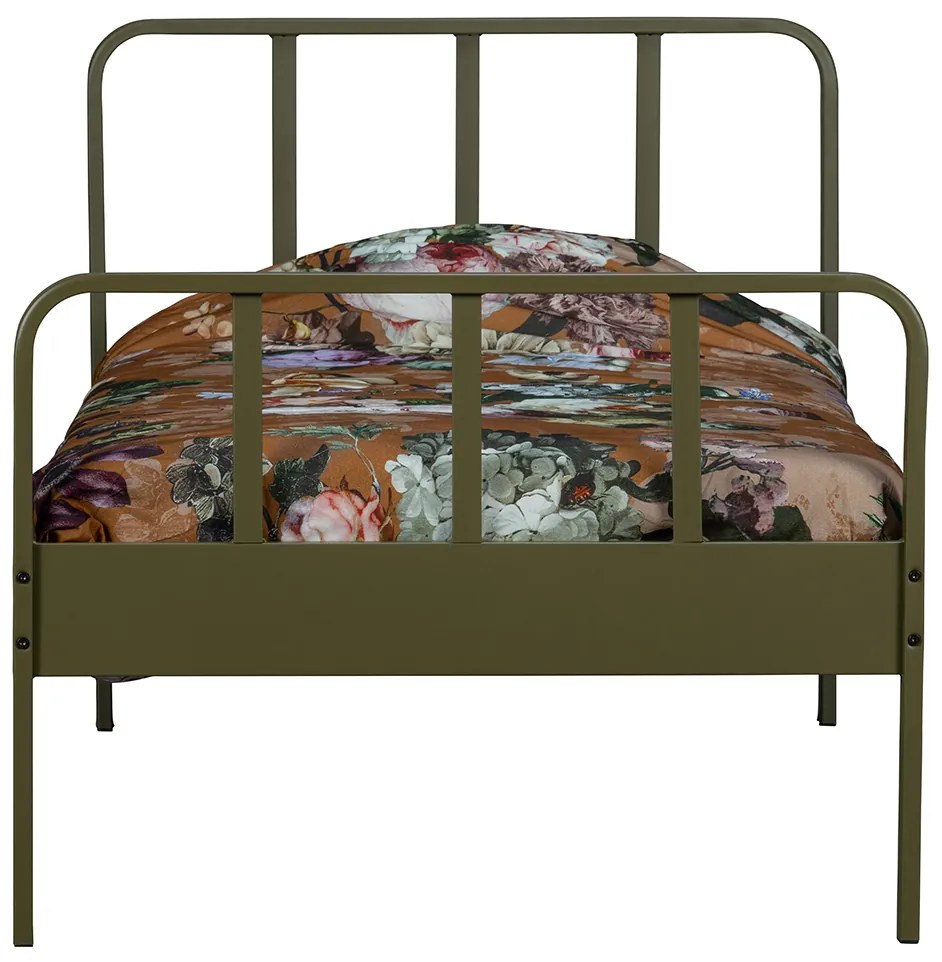 Oceľová posteľ mees 90 x 200 cm zelená MUZZA
