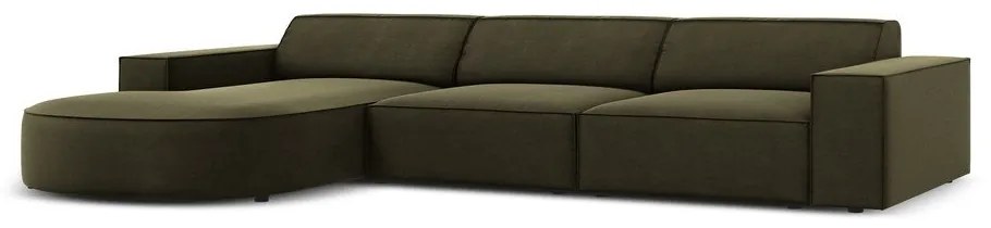 Zelená zamatová rohová pohovka (ľavý roh) Jodie - Micadoni Home