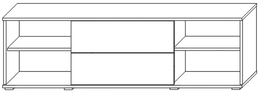 TV stolík Giovanni TV-E-2D/2DR - dub artisan / biela