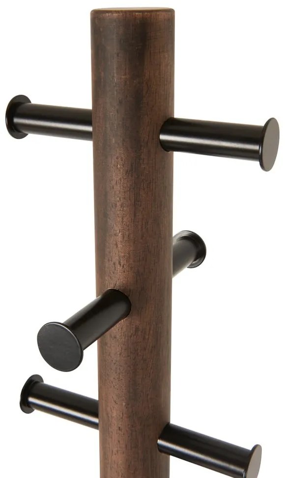 Čierny prírodný vešiak z kaučukového dreva Pillar - Umbra