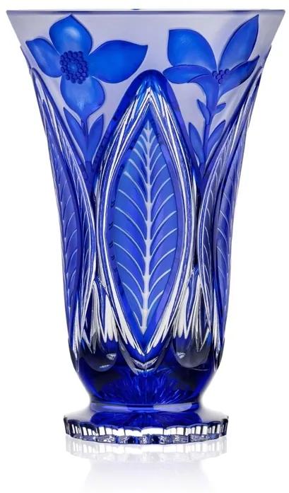 Bohemia Crystal Ručne brúsená váza Sasanka Modrá 305mm