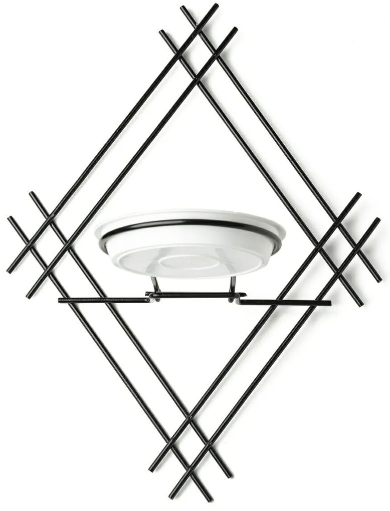 NÁSTENNÝ DRŽIAK NA KVETINÁČ EVELIN 41X31X26 CM ČIERNA