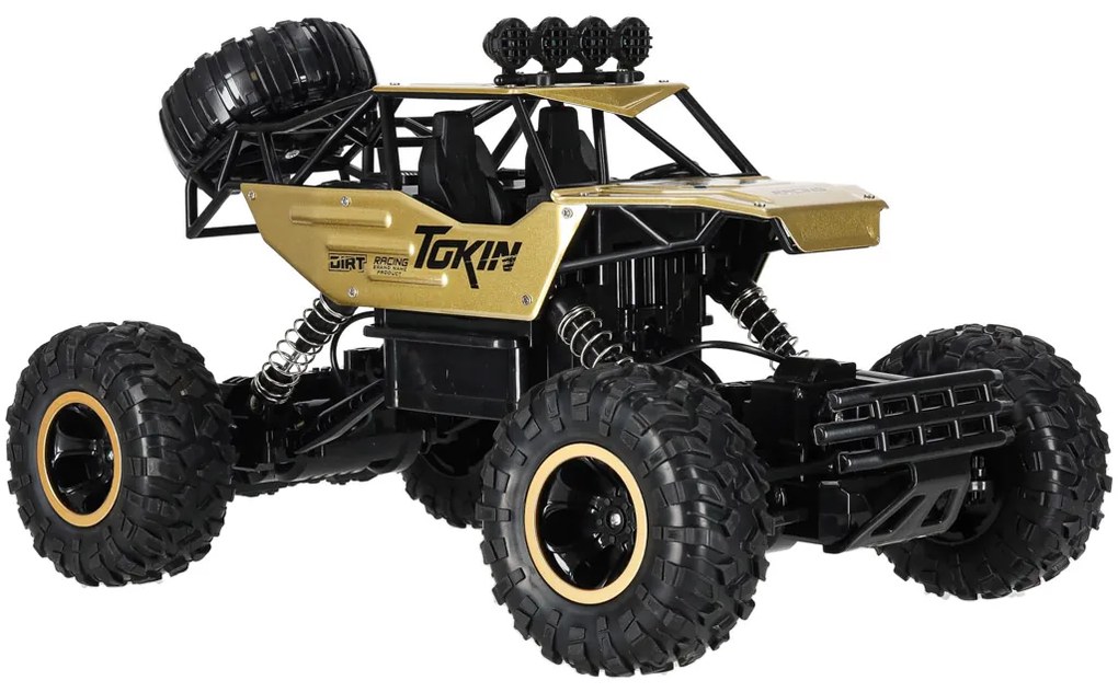 KIK Diaľkovo ovládané kovové auto RC Rock Crawler 4WD 1:12, zlaté