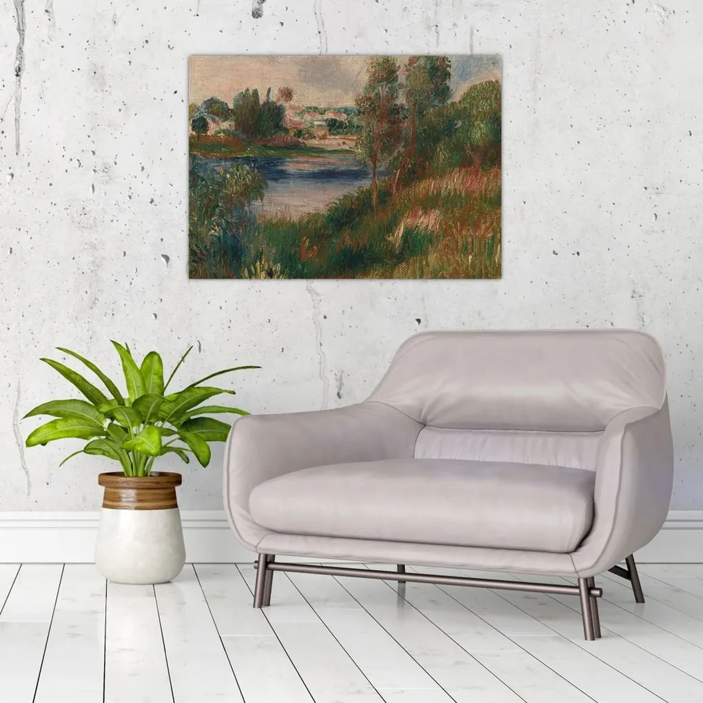 Obraz - Auguste Renoir, Landscape at Vetheuil, reprodukcia (70x50 cm)