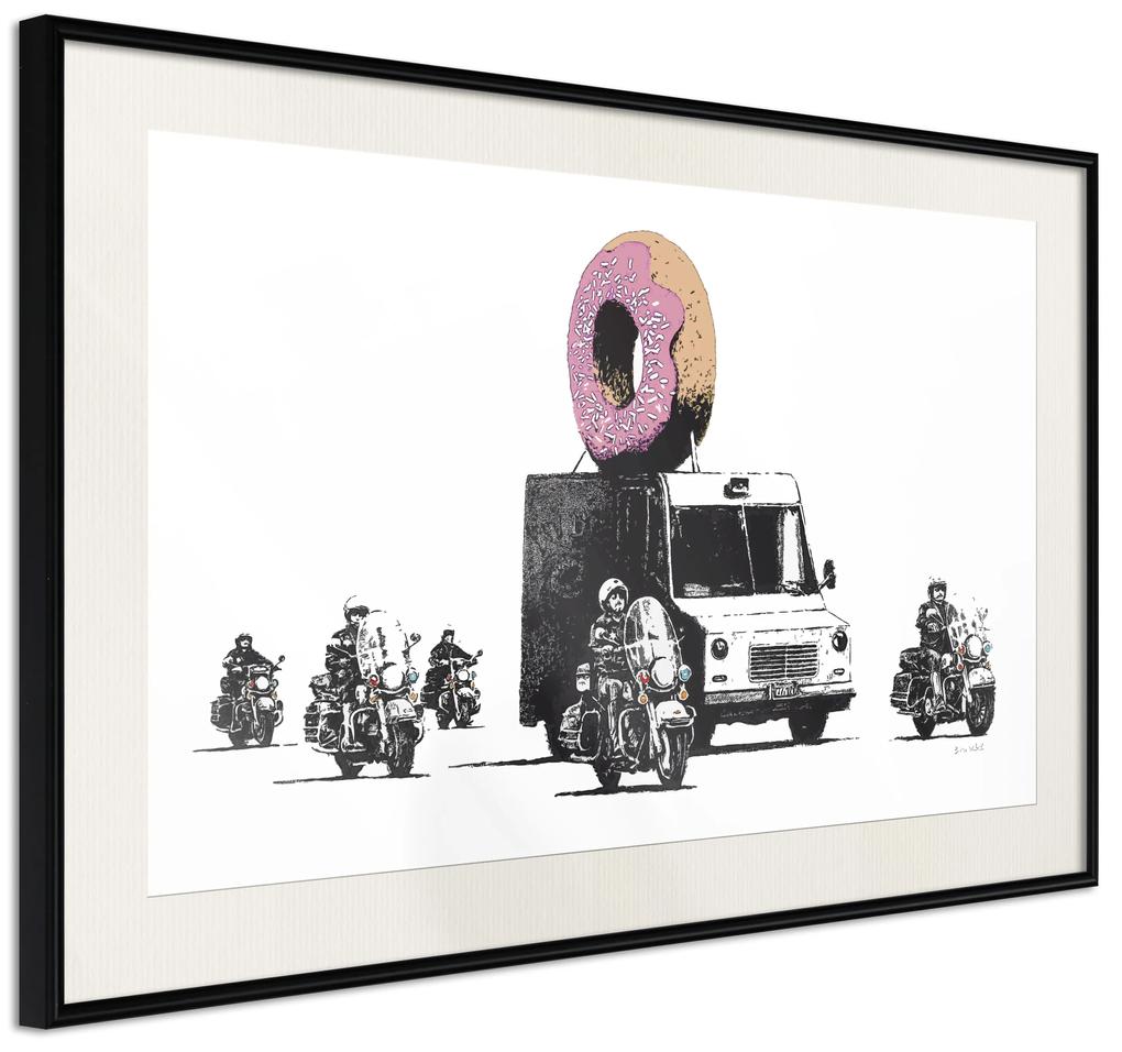 Artgeist Plagát - Donut Police [Poster] Veľkosť: 30x20, Verzia: Zlatý rám