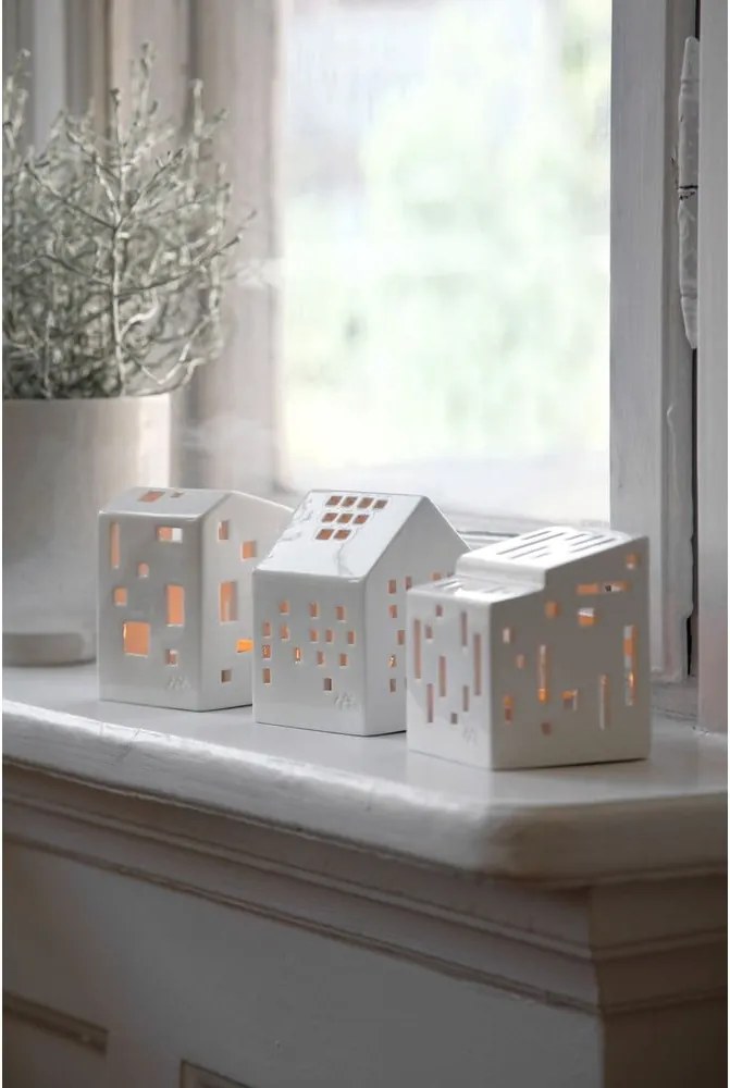 Biely keramický svietnik Kähler Design Urbania Lighthouse Functio