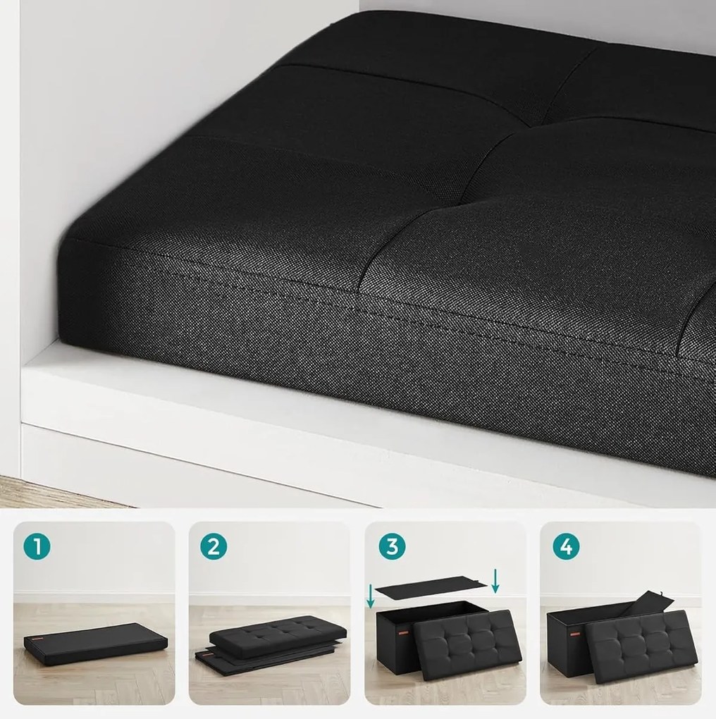 Taburet Lofe s úložným prostorem černý