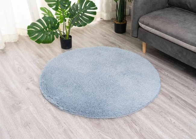 Protišmykový koberec ALPACA strieborný kruh