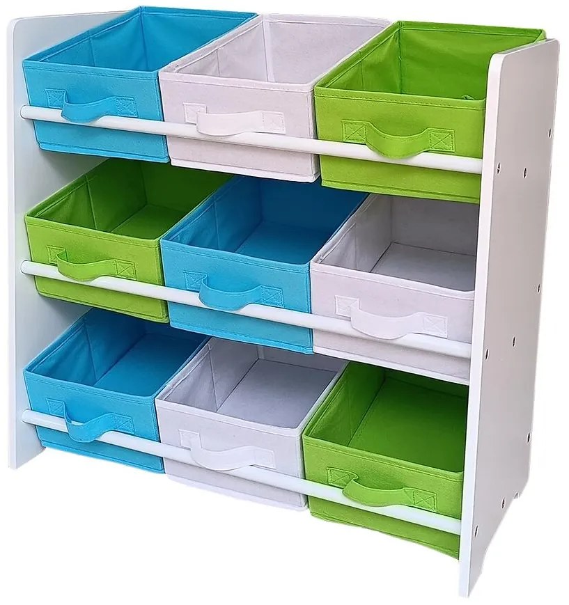 Detský regál s úložnými boxami TIGA-3