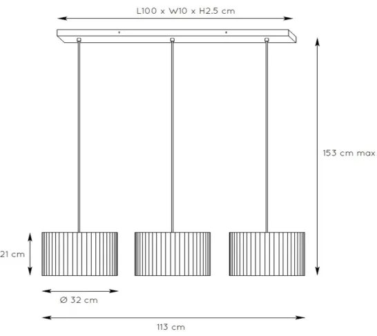 Lucide 03429/03/30 - Luster na lanku MAGIUS 3xE27/40W/230V bambus