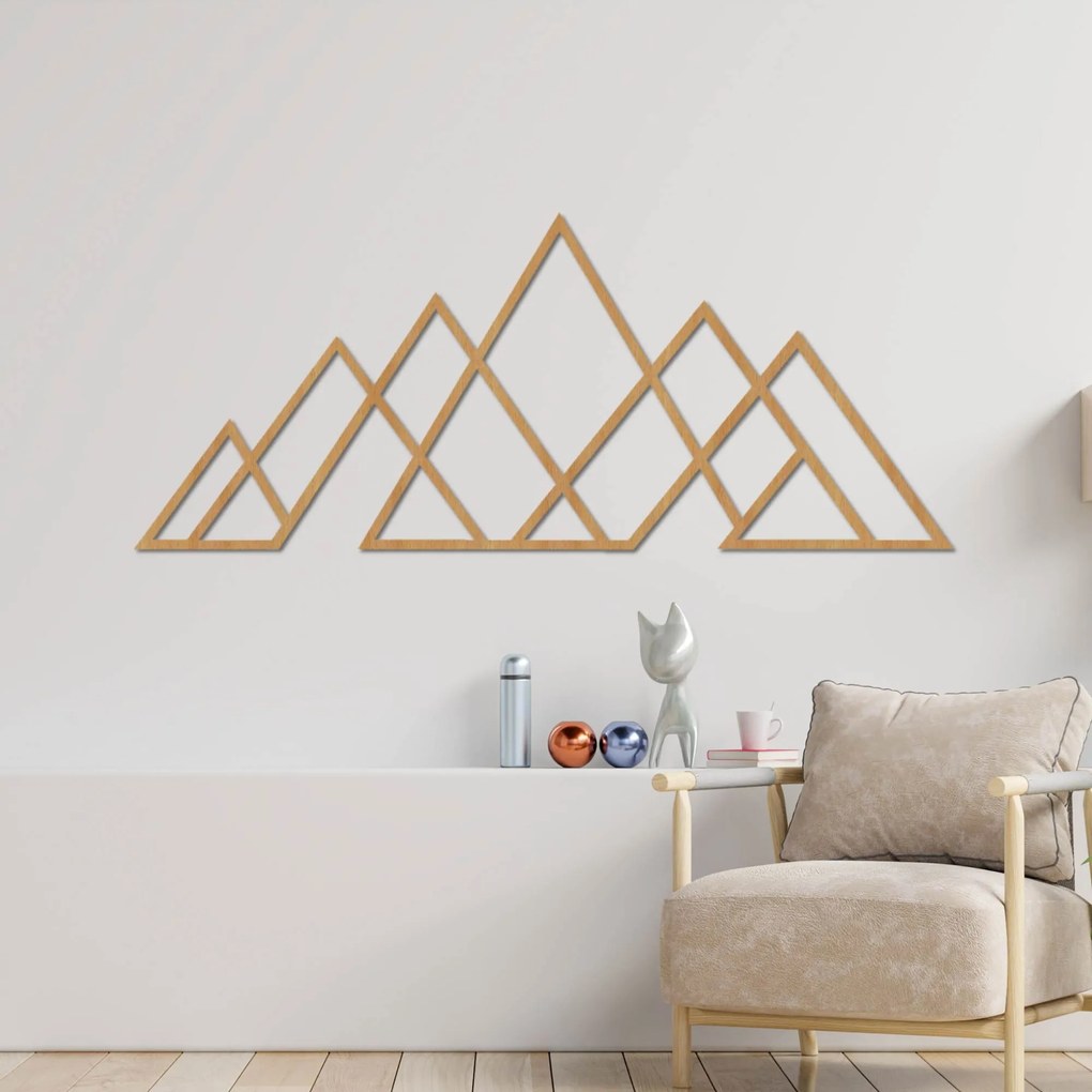 Drevený nástenný obraz geometrické hory | APALATU: HDF - Javor 70 x 31 cm 4559-102097 HDF0512