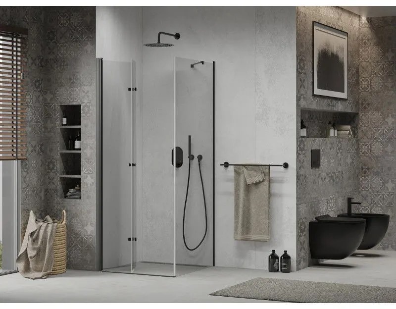 Mexen Lima sprchovací kút 80x80 cm, priehľadná, čierna, 856-080-080-70-00