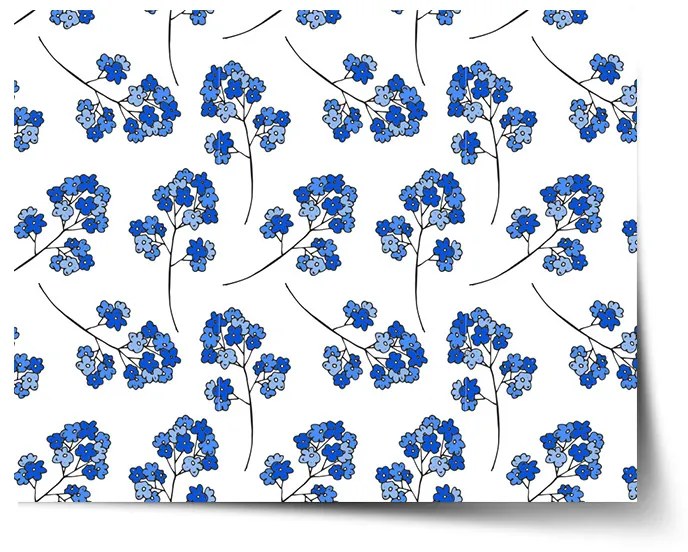 Plagát SABLIO - Modré kvety 60x40 cm