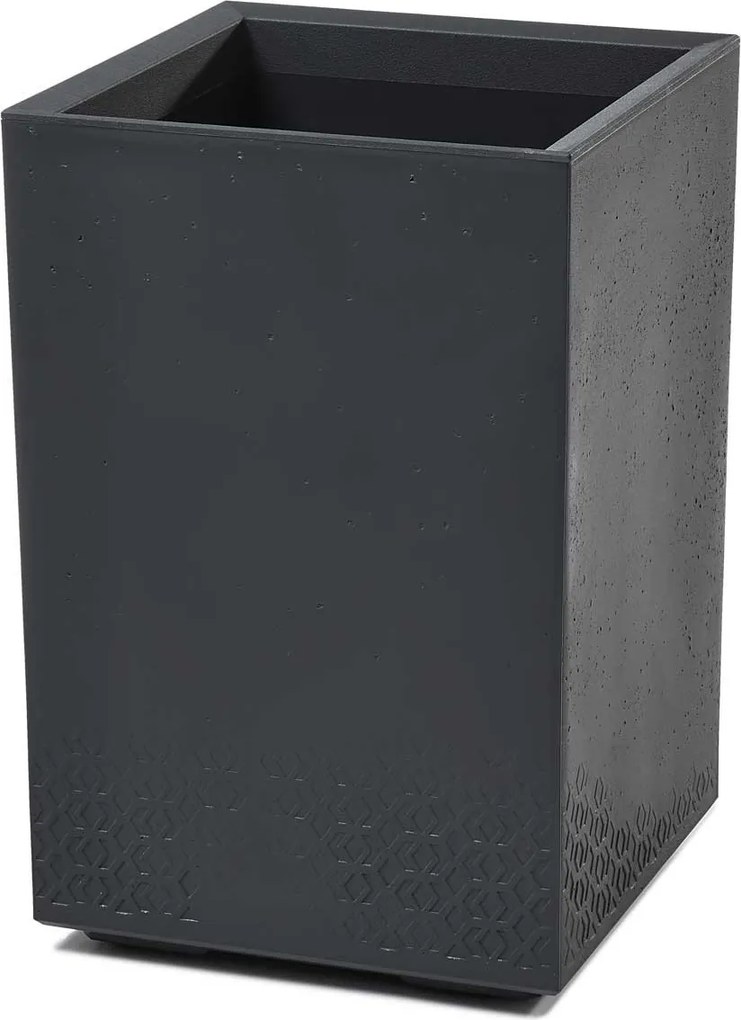 PLASTOVÝ KVETINÁČ NA KOLIESKACH BETONIQUE ECO 60X40X40 CM IMITÁCIA BETÓNU ANTRACITOVÁ
