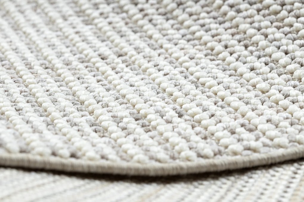 Koberec NANO EO78C Melanž, slučkový, plocho tkaný, sivo-biely