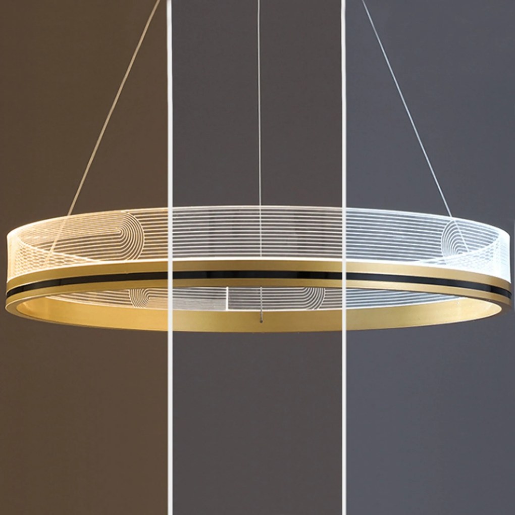 Toolight Toolight, LED závesné svietidlo 40cm APP1189-CP, zlatá, OSW-40019