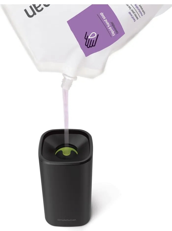 Matne čierny oceľový dávkovač mydla 295 ml – simplehuman