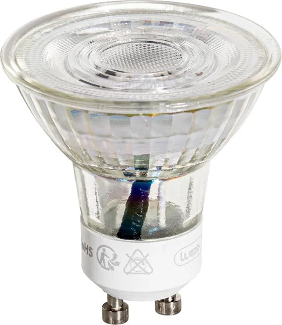 Sada 5 čírych LED žiaroviek GU10 50 mm 4,9W 450 lm 3000K