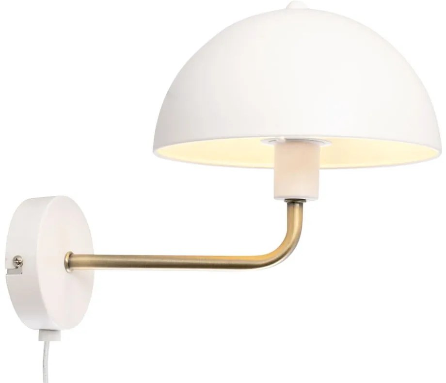 Nástenná lampa v bielo-zlatej farbe Leitmotiv Bonnet, výška 25 cm