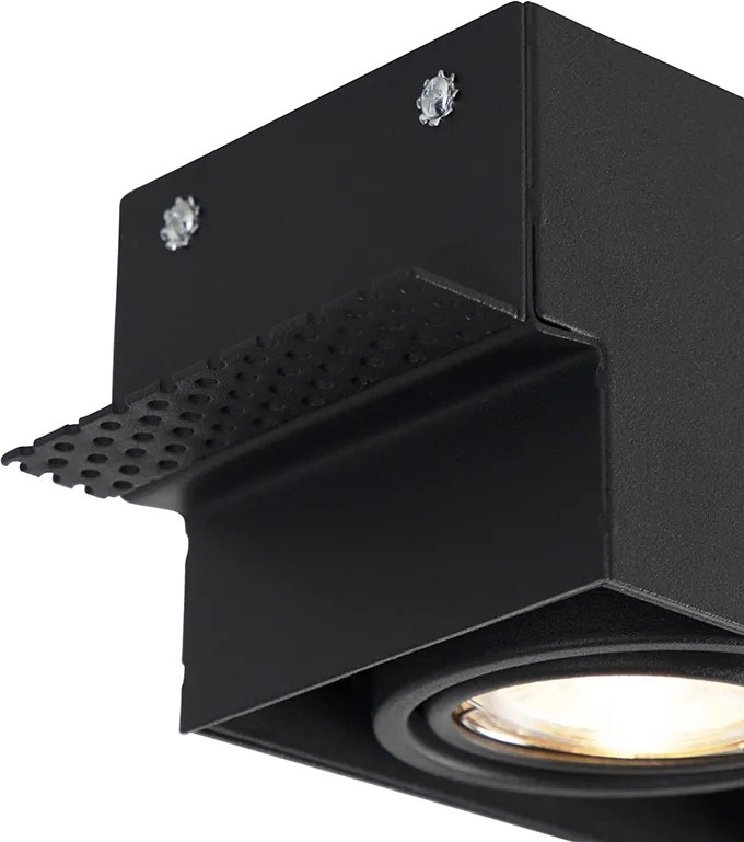 Moderné inteligentné zapustené bodové svietidlo čierne bezrámové vrátane 3 GU10 Wifi - Oneon 3