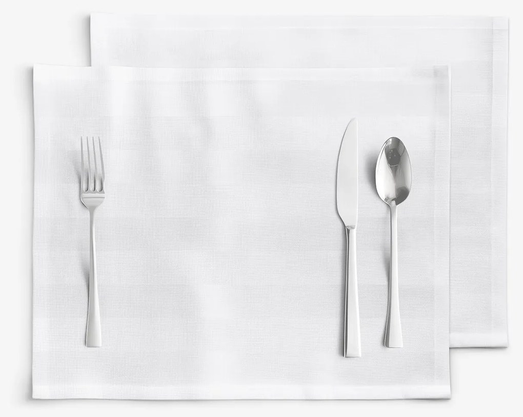 Goldea damaškové prestieranie na stôl - biele prúžky so saténovým leskom - sada 2ks 30 x 40 cm