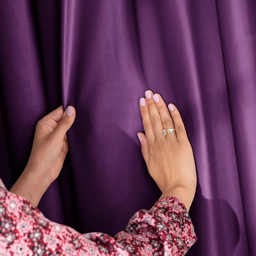 Fialový zamatový dimout záves 140x270 cm Pleat – Restilo