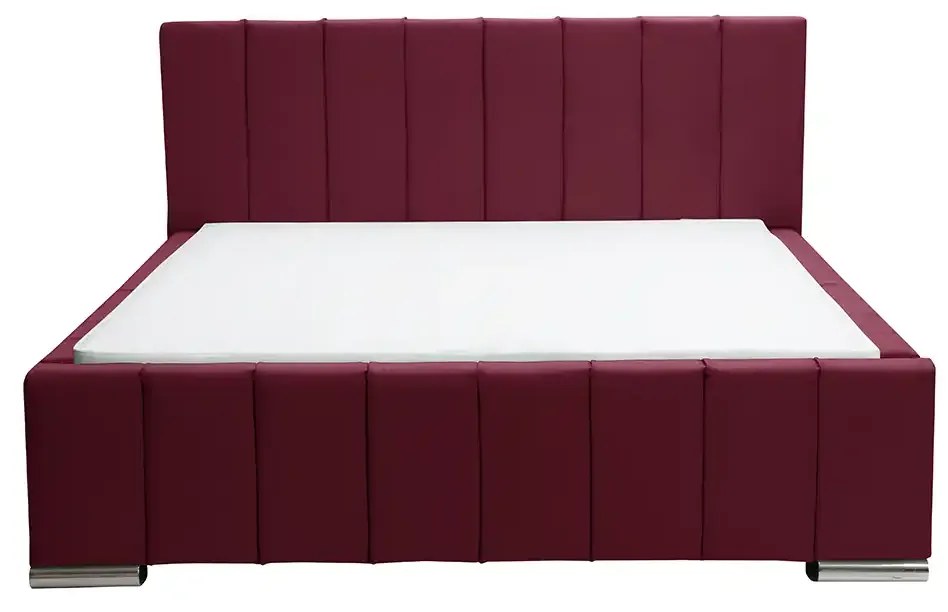 Čalúnená posteľ Sweet s matracom, roštom a úložným priestorom - Bordó - šírka 120cm