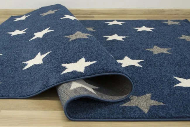 Detský koberec Emily Kids 5767A Hviezdy modrý